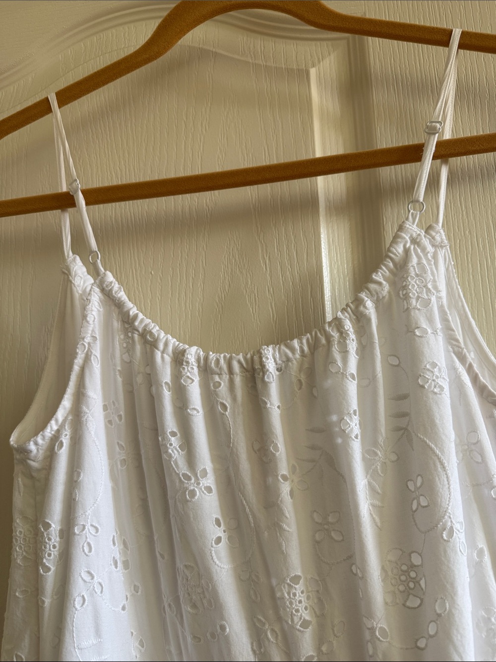 White Eyelet Maxi Sundress with Spaghetti Straps - Picture 4 of 10